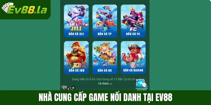 Nhà cung cấp game nổi danh tại Ev88